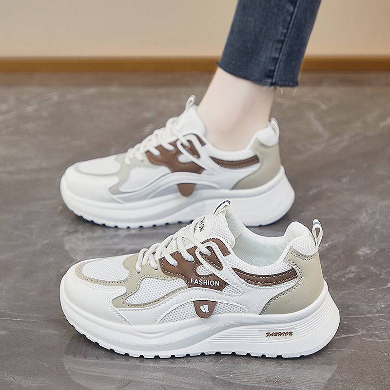 Running Shoes Women - メッシュ通気性スポーツシューズ レディース 2026年春新作 ダッドシューズ 軽量ソフトソール ランニングシューズ