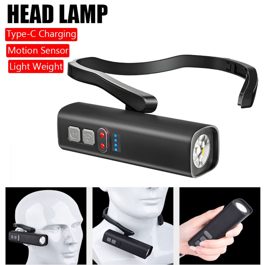 Running Headlamp - 超高輝度イヤークリップヘッドランプ USB 充電式センサーヘッドランプポータブル防水 LED ヘッドライト屋外ランニング釣り用