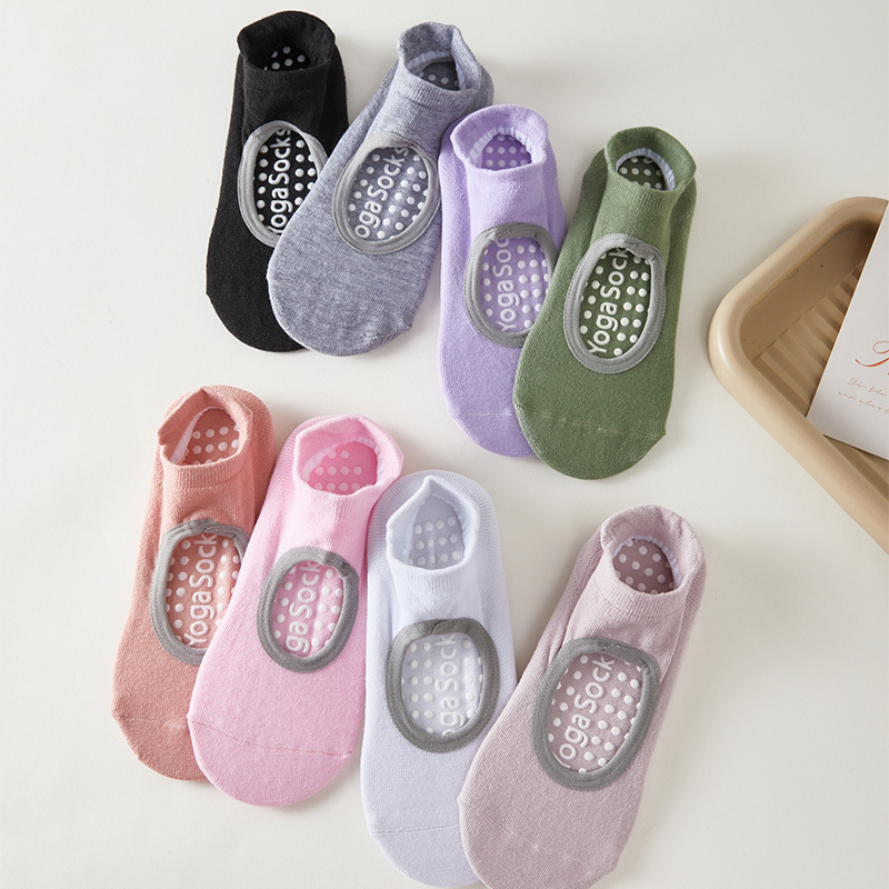 Sports Socks - 1/8 ペア屋内スポーツヨガピラティス滑り止め耐摩耗性スポーツソックスフロアフィットネスダンス衝撃吸収純綿靴下