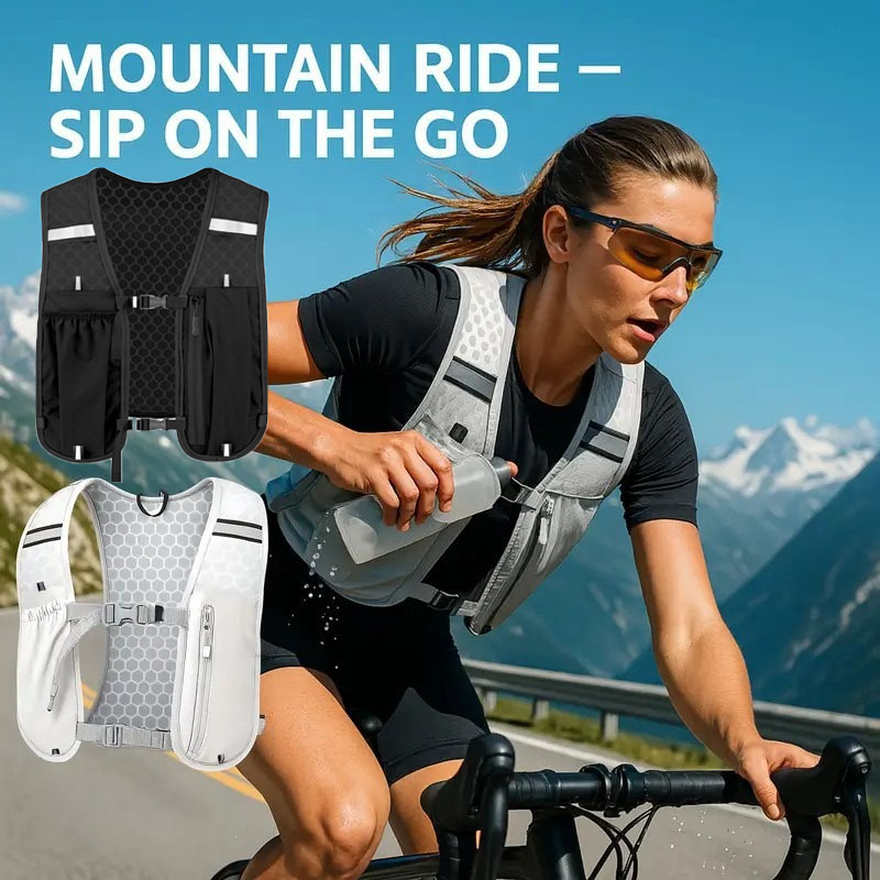 Hydration Vest - ユニセックス、防水・通気性に優れたスポーツベスト。軽量で、ランニング、サイクリング、トレイルランニング、マラソン、アウトドア活動に最適なバックパック。