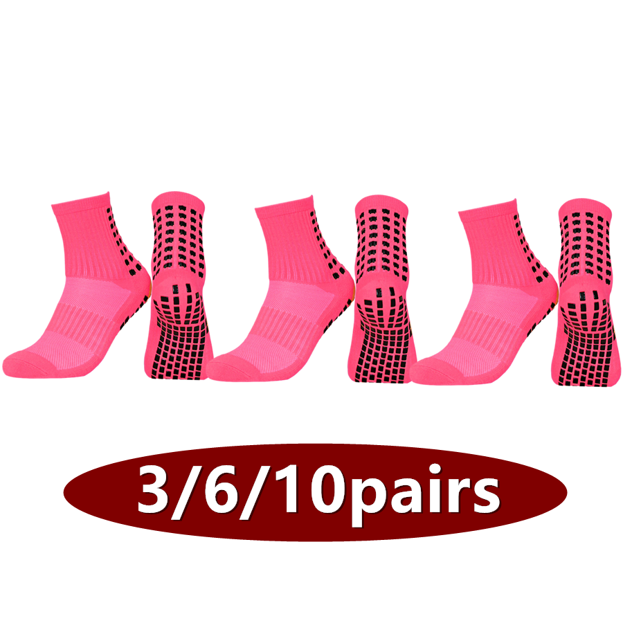 Sports Socks - 3/6/10 ペア男性女性アンチスリップグリップエクササイズアスレチックハイキングソックステニスタオル底通気性耐衝撃スポーツ