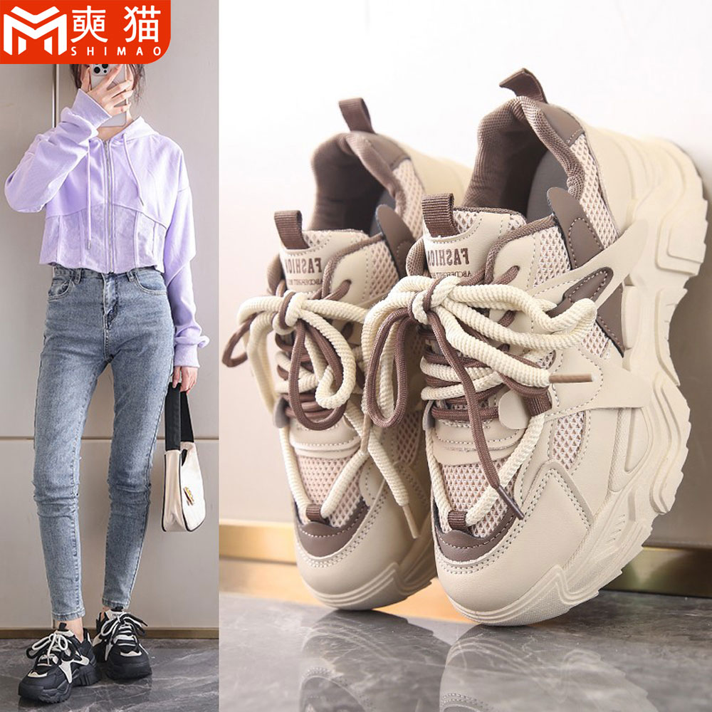 Running Shoes Women - メッシュ通気性カジュアル女性のスポーツシューズレディース女性ランニングスニーカー新しい夏春デザイナー厚底プラットフォームシューズ