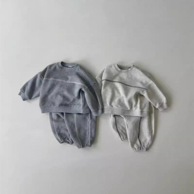Running Gear Kids - 男の子と女の子のための綿のスウェットシャツとパンツのスーツ,シンプルなスポーツセット,無地,カジュアル,用途の広い,秋,新しい,2個,2022