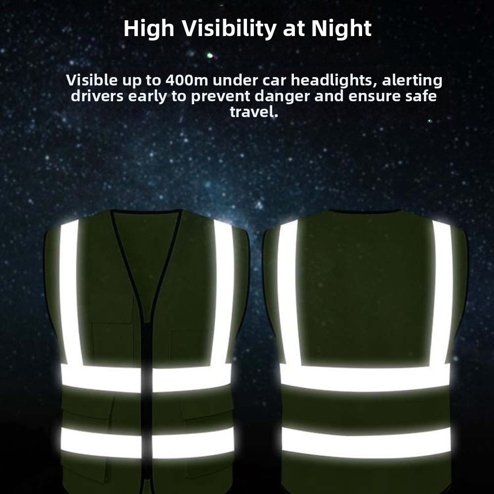 Running Visibility Gear - 高視認性反射ベスト警告ワンサイズアウトドア安全服ポケット付き通気性安全ランニングギアスポーツ