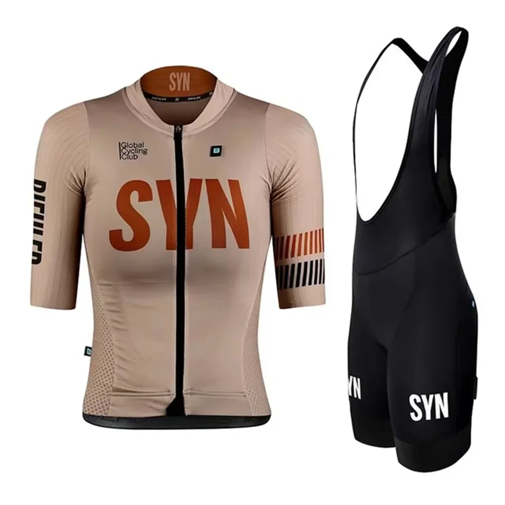 Race Bib - 夏 SYN チームサイクリングセット女性シンジケート半袖ジャージとビブショーツプロレース自転車服スーツ