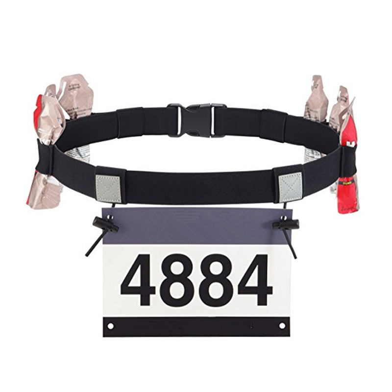 Race Bib - 【アウトドアランニング用ナンバーベルトウエストパックビブホルダー（トライアスロン、マラソン、サイクリング、フィットネス、スポーツアクセサリー用）】