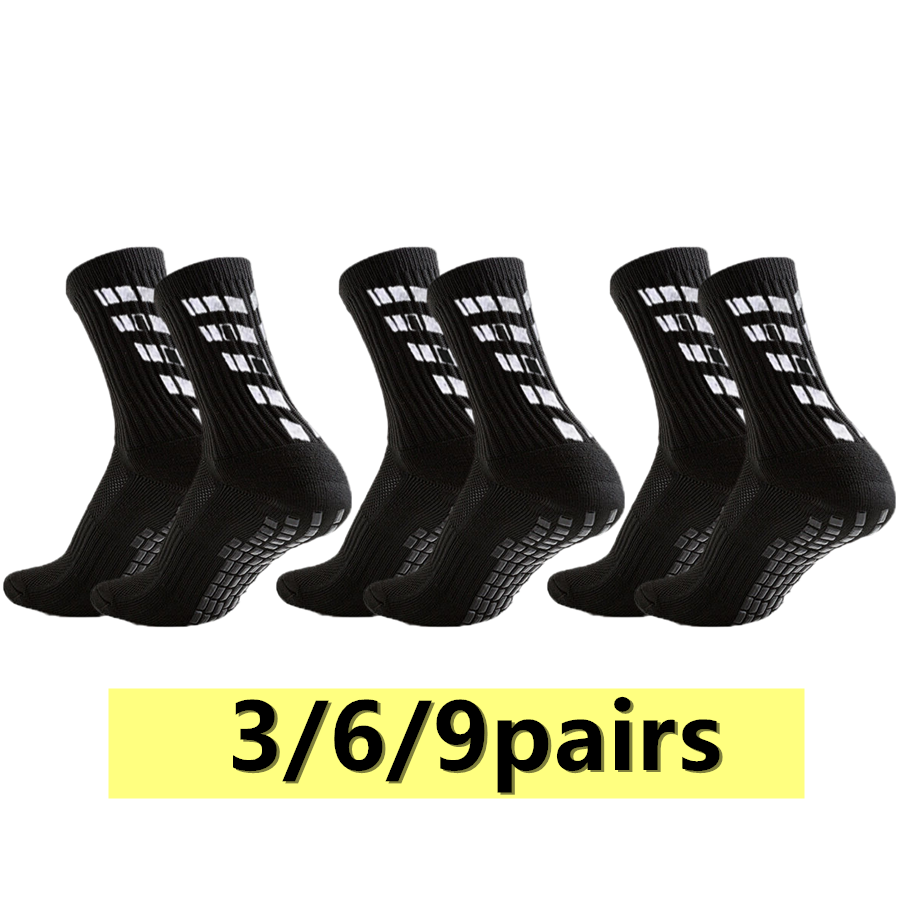 Sports Socks - 3/6/9 ペア男性女性ノンスリップグリップサイクリングハイキングノンスリップグリップソックスタオル底通気性耐衝撃運動運動