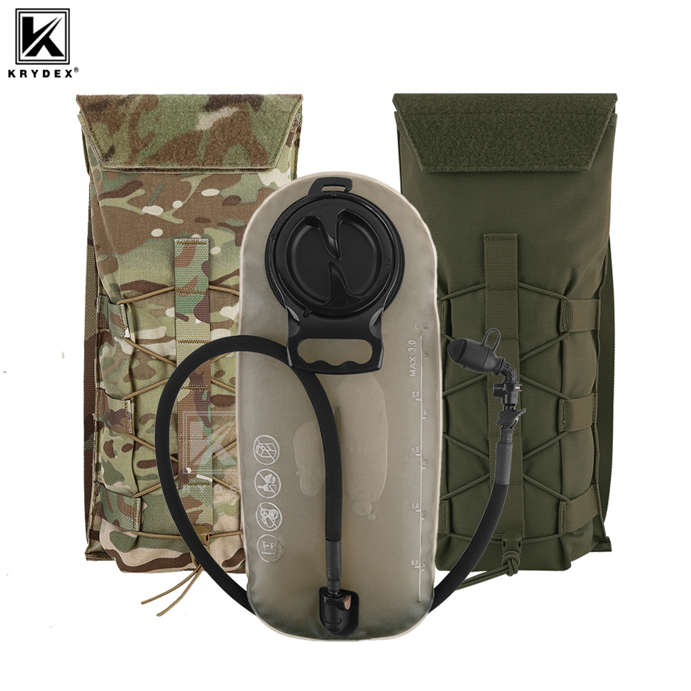 Hydration Vest - KRYDEX タクティカル 3L ハイドレーションモールパック 100oz ウォーターブラダーポーチバッグ