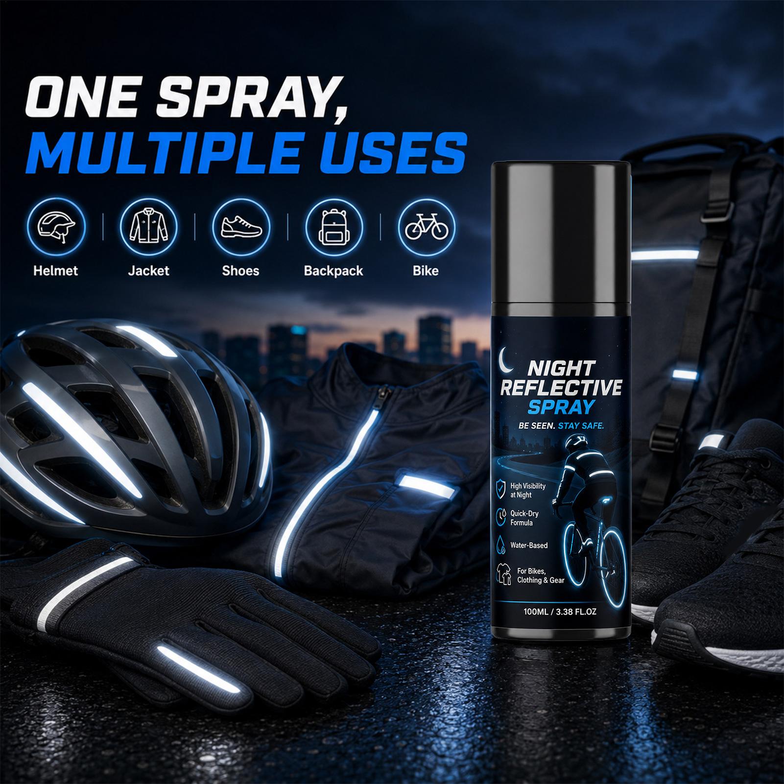 100mlの夜間反射スプレー。ランニング、サイクリング、ハイ - Running Visibility Gear のレビューと価格