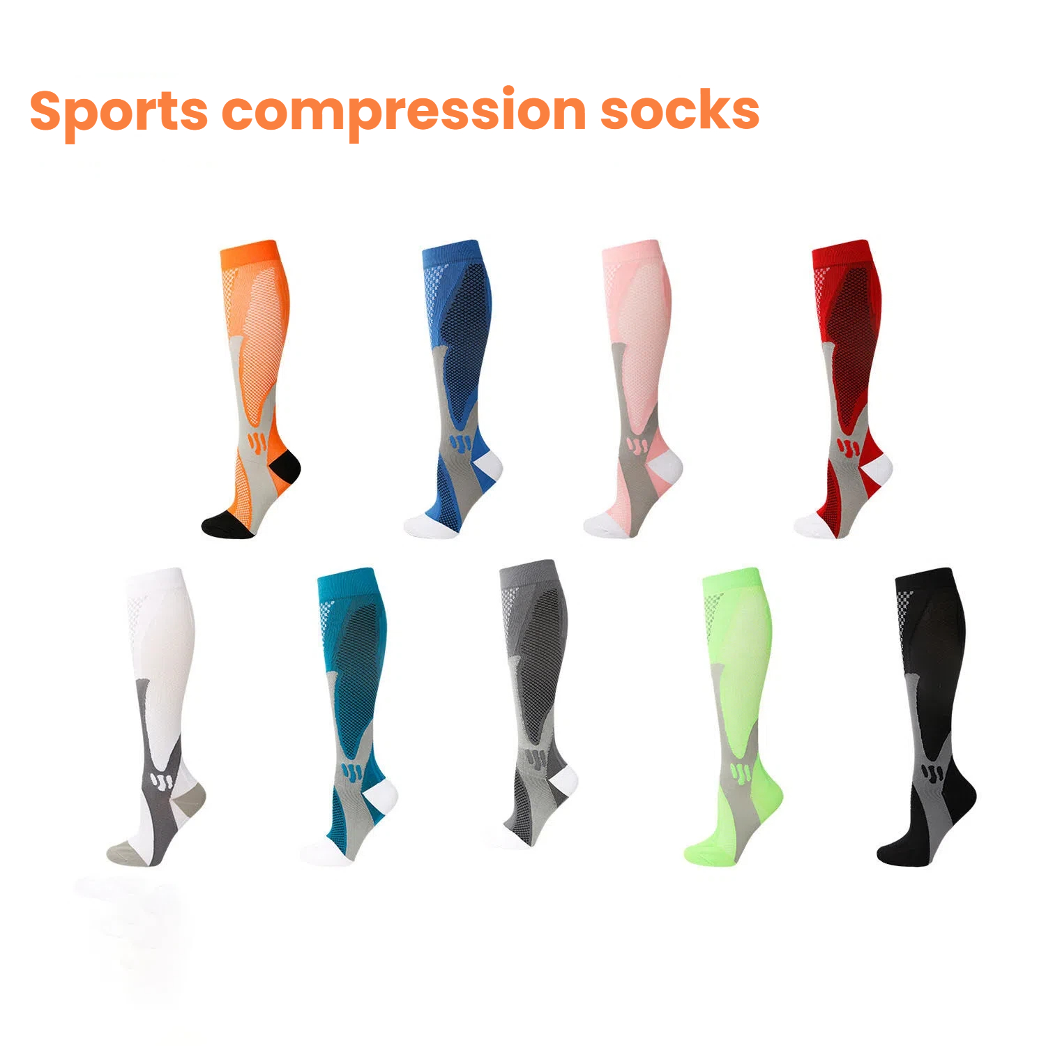 クロスボーダーナイロン圧縮ソックス男性女性用サイクリングラン - Sports Socks のレビューと価格