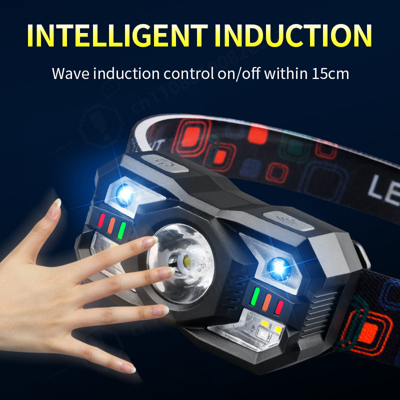 LED誘導ヘッドランプ USB充電式 蛍光色 強い明るさ ヘ - Running Headlamp のレビューと価格