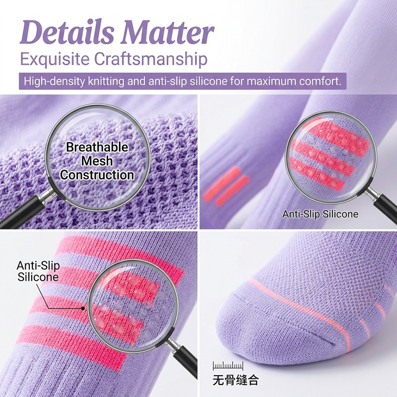 1/6 ペア女性の夏のフィットネスランニングロングソックス縄 - Sports Socks のレビューと価格