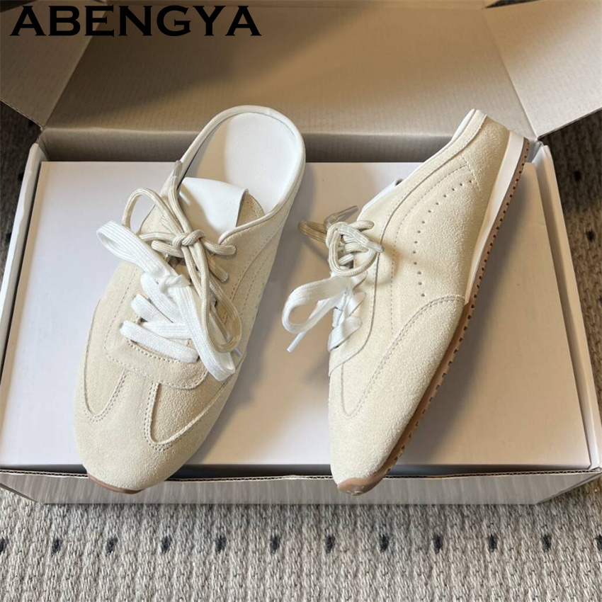 女性のレースアップカジュアルフラットスリッパ夏通気性快適ラン - Running Shoes Women のレビューと価格