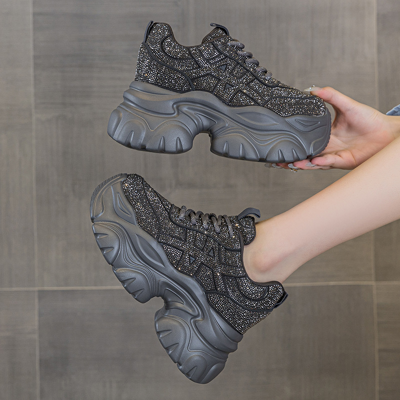 レディーススニーカー、レースアップ、ハイヒール、プラットフォ - Running Shoes Women のレビューと価格