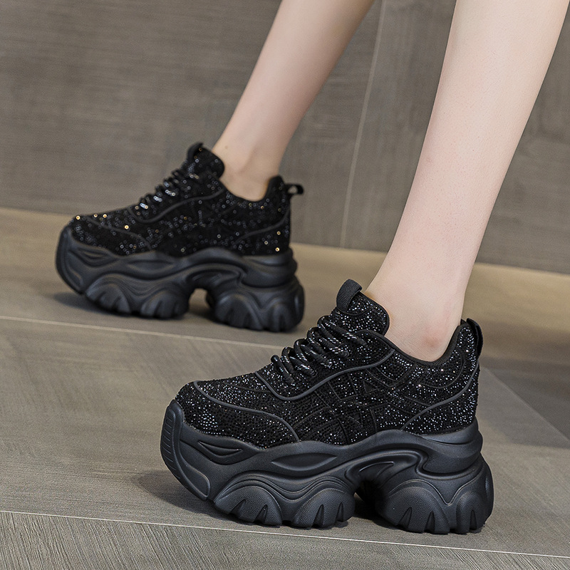 レディーススニーカー、レースアップ、ハイヒール、プラットフォ - Running Shoes Women のレビューと価格