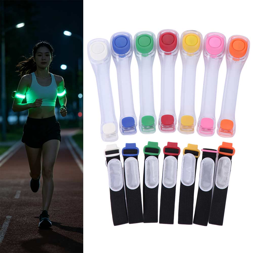 調整可能な LED ライトアップアームバンド暗闇で光る警告リ - Running Belt のレビューと価格