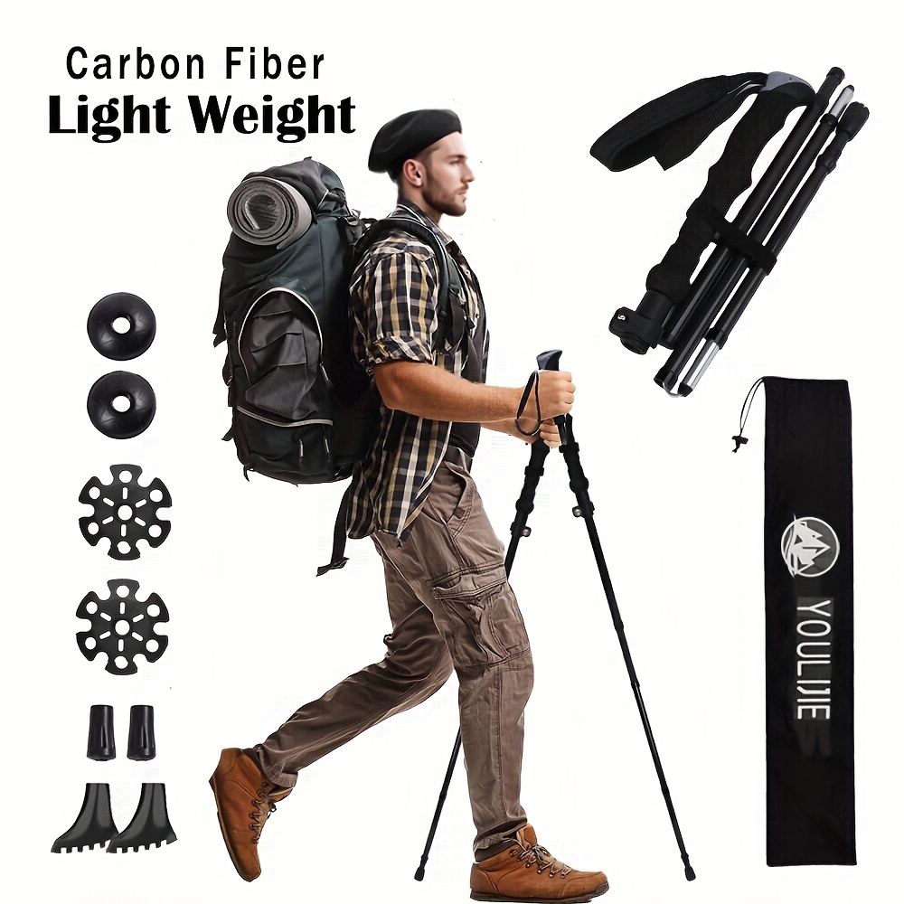 軽量100％カーボンファイバー製折りたたみ式ウォーキング＆ハ - Trekking Pole Carbon のレビューと価格