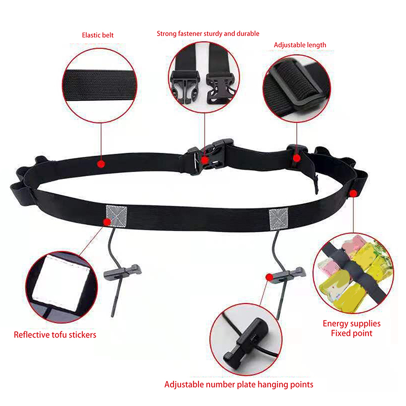 ランニングレース番号ベルトウエストパックよだれかけホルダート - Running Belt のレビューと価格