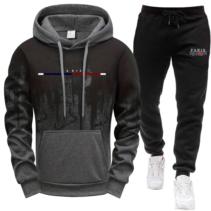 メンズセット/フーディー/パンツ 秋冬 フード付きスウェット - Joggers Pants のレビューと価格