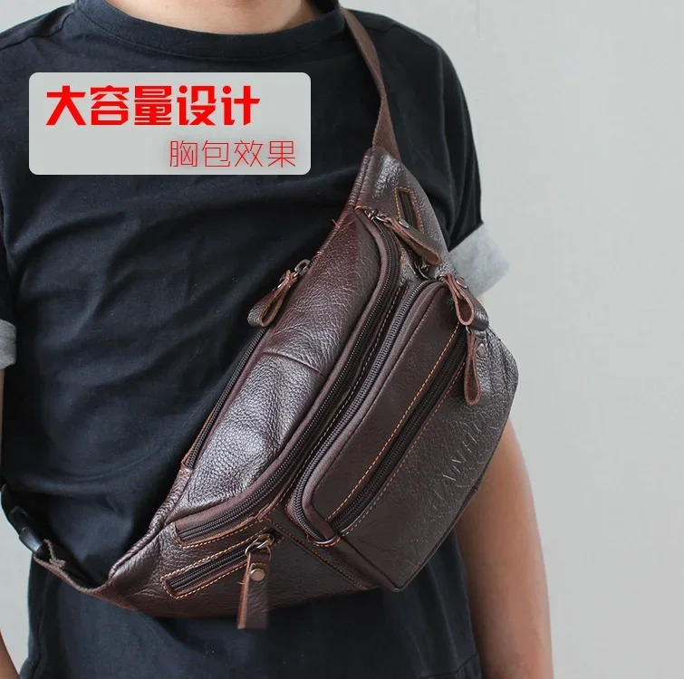 本物の牛革ウエストバッグ男性おかしいパックベルトバッグ電話ポ - Running Belt のレビューと価格