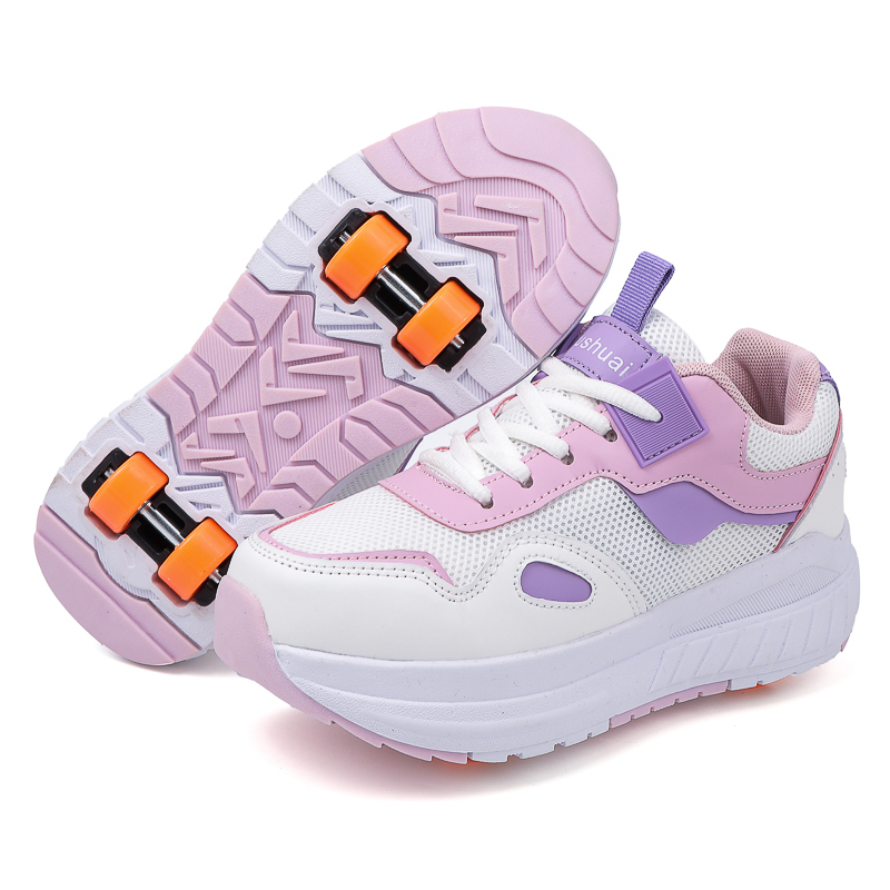 子供用ローラースケート、4輪、取り外し可能な車輪付きスニーカ - Running Shoes Women のレビューと価格