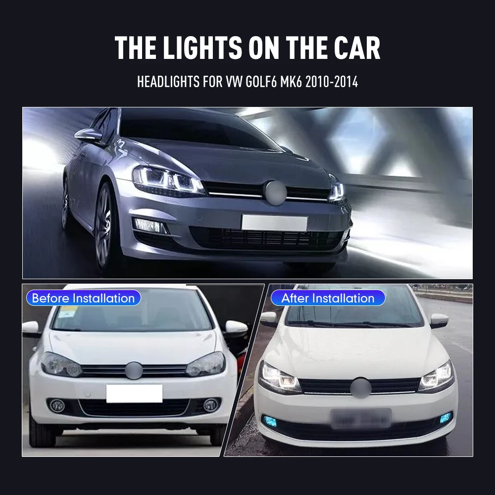 2個入り 車用スタイリングヘッドランプ VW ゴルフ6 MK - Running Headlamp のレビューと価格