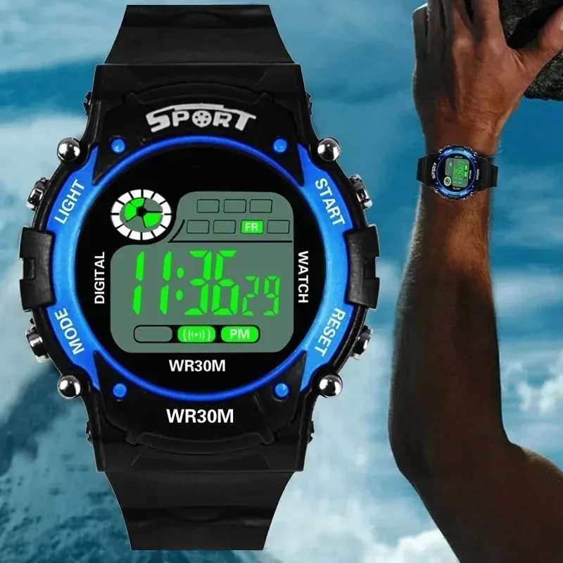 子供用電子時計 男の子用 防水 多機能 ナイトライト ランニ - Running Watch のレビューと価格