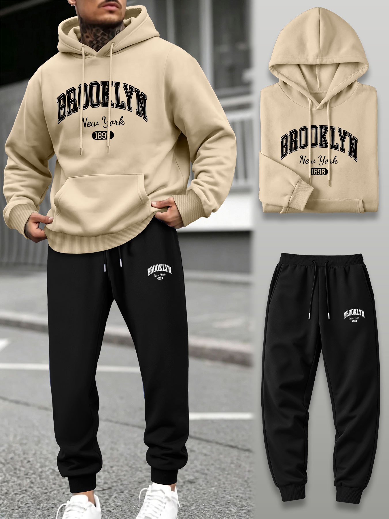 メンズ2ピーストラックスーツ フーディー ジョガーパンツセッ - Joggers Pants のレビューと価格