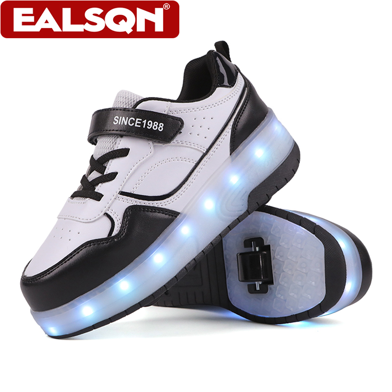 新しい子供用LEDライトアップローラースケートシューズ、ダブ - Running Shoes Men のレビューと価格