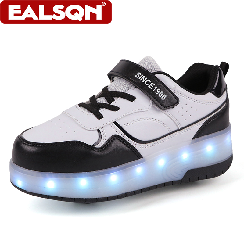新しい子供用LEDライトアップローラースケートシューズ、ダブ - Running Shoes Men のレビューと価格