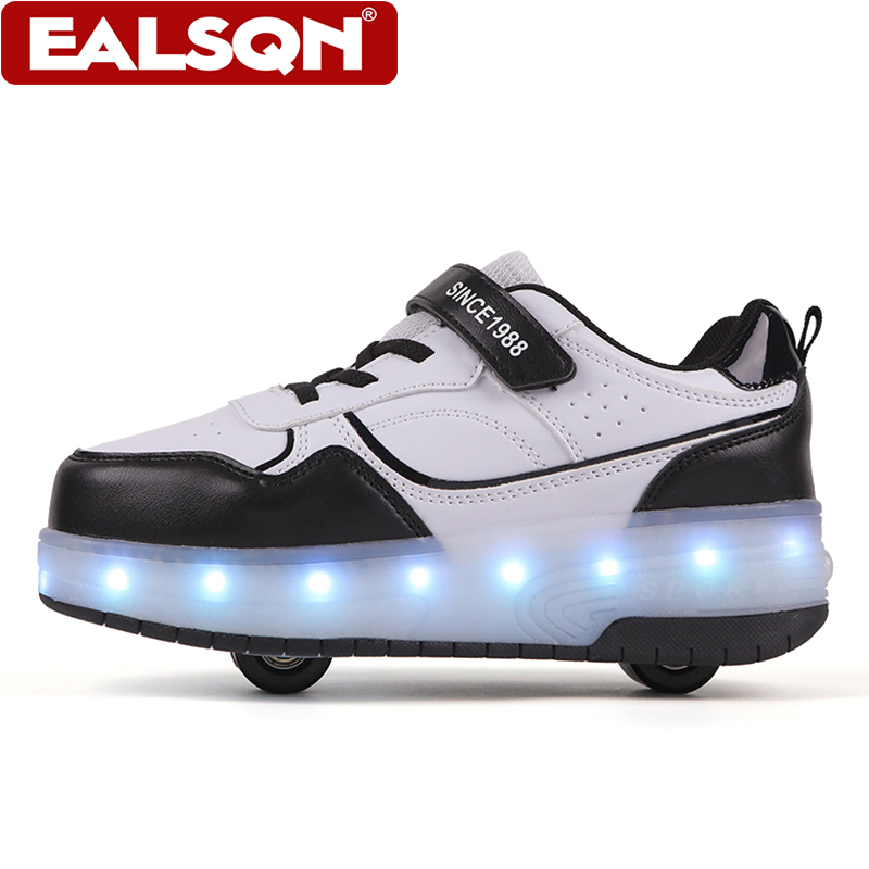 新しい子供用LEDライトアップローラースケートシューズ、ダブ - Running Shoes Men のレビューと価格