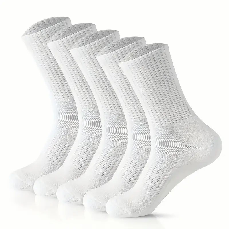 5/10/20 ペア男性ソリッドカラーラウンドネックソックス - Sports Socks のレビューと価格